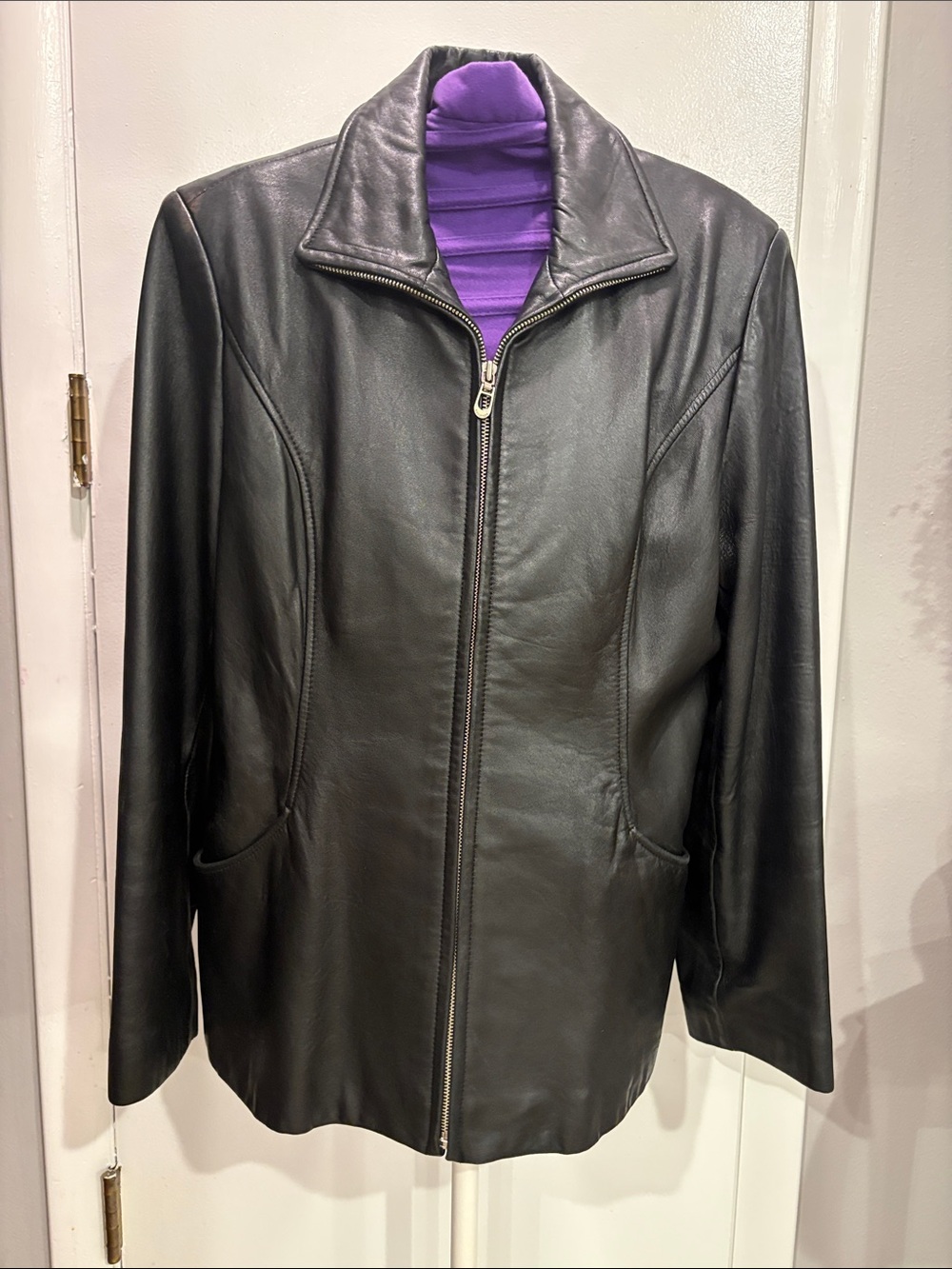 Reaction Kenneth Cole Dark Leather Jacket